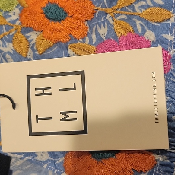 THML Blue Blouse with Floral Embroidery - Picture 5 of 6